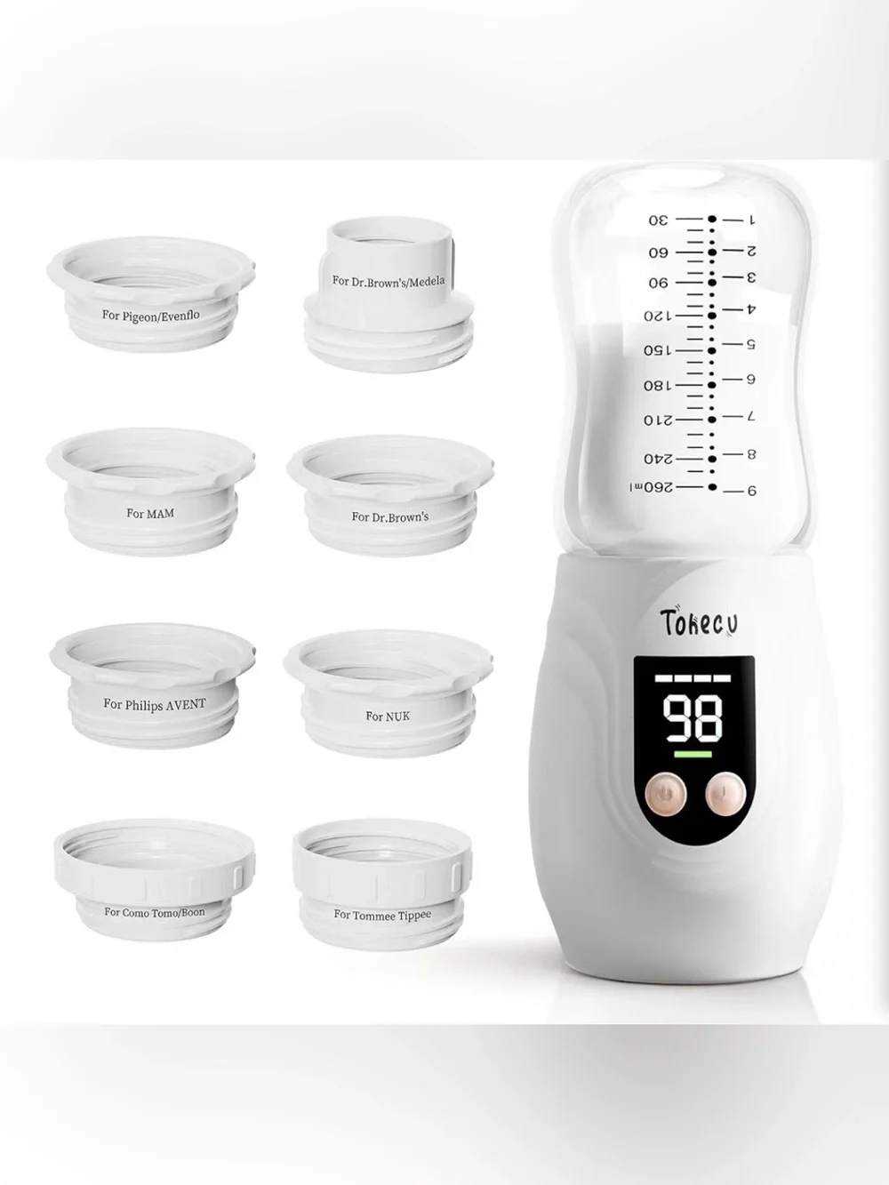 Portable Bottle Warmer for Travel with Glass Bottle, 8 Adapters